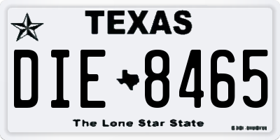 TX license plate DIE8465