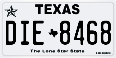 TX license plate DIE8468