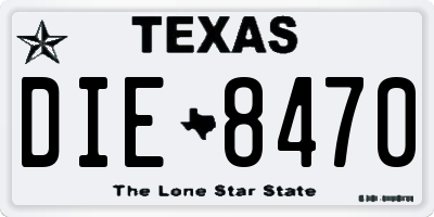 TX license plate DIE8470