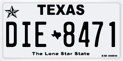 TX license plate DIE8471