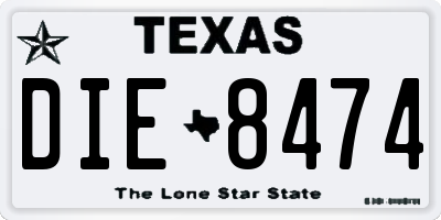 TX license plate DIE8474