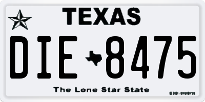 TX license plate DIE8475