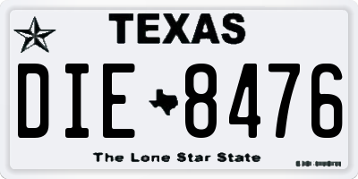 TX license plate DIE8476