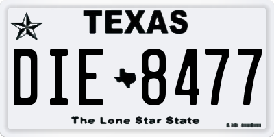 TX license plate DIE8477