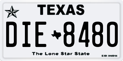 TX license plate DIE8480