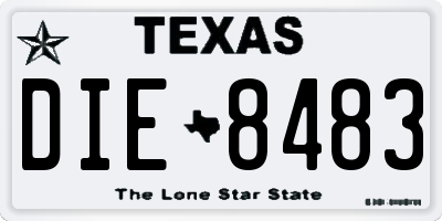 TX license plate DIE8483