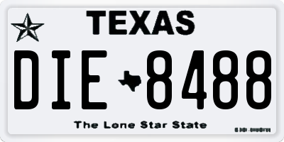 TX license plate DIE8488