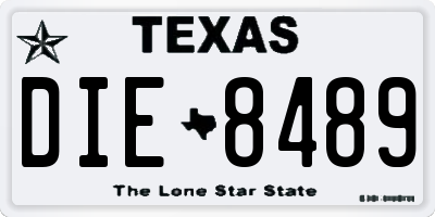 TX license plate DIE8489