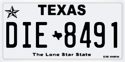 TX license plate DIE8491