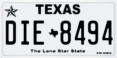 TX license plate DIE8494