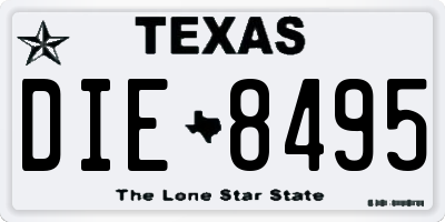 TX license plate DIE8495