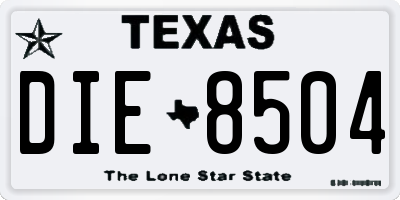 TX license plate DIE8504