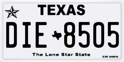 TX license plate DIE8505