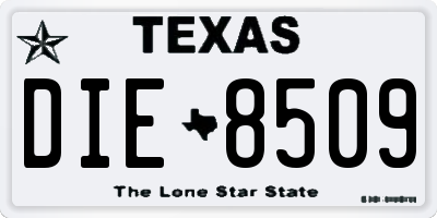 TX license plate DIE8509