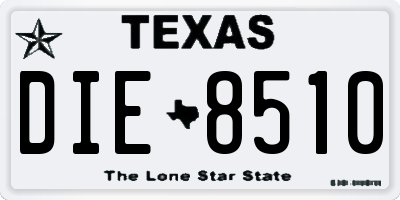TX license plate DIE8510