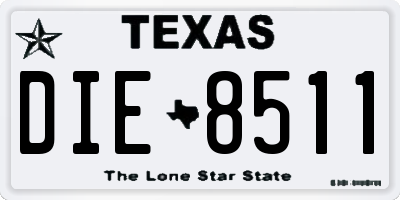 TX license plate DIE8511