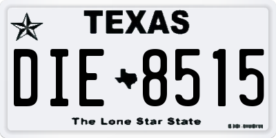 TX license plate DIE8515