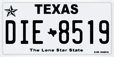 TX license plate DIE8519