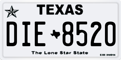 TX license plate DIE8520