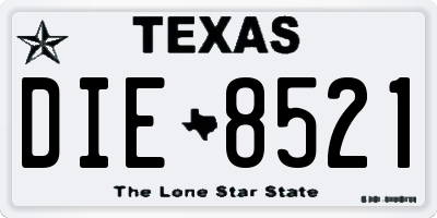TX license plate DIE8521