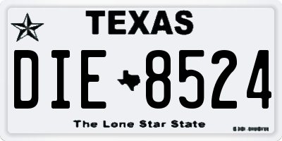 TX license plate DIE8524