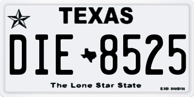TX license plate DIE8525