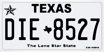 TX license plate DIE8527