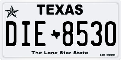 TX license plate DIE8530