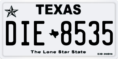 TX license plate DIE8535