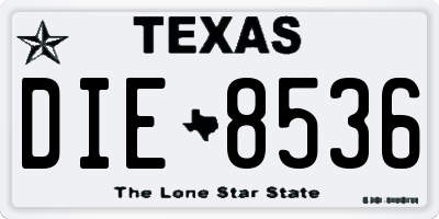 TX license plate DIE8536