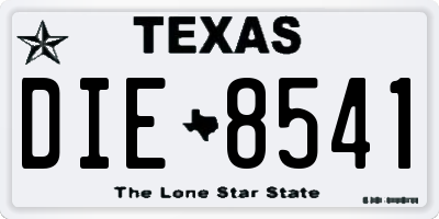 TX license plate DIE8541