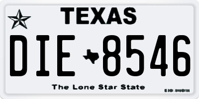 TX license plate DIE8546