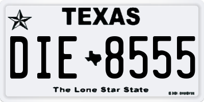 TX license plate DIE8555