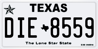 TX license plate DIE8559