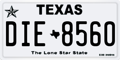 TX license plate DIE8560