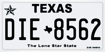 TX license plate DIE8562