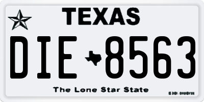 TX license plate DIE8563