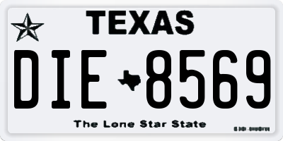 TX license plate DIE8569
