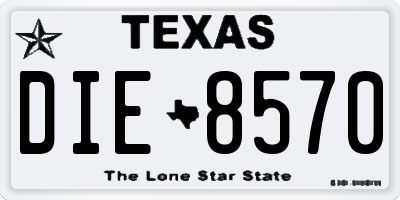 TX license plate DIE8570