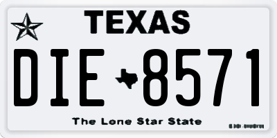 TX license plate DIE8571