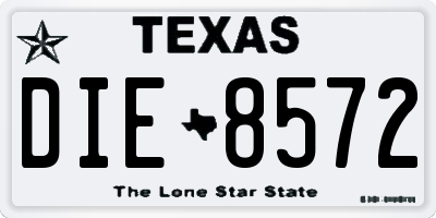 TX license plate DIE8572