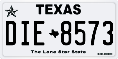 TX license plate DIE8573