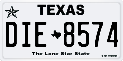 TX license plate DIE8574