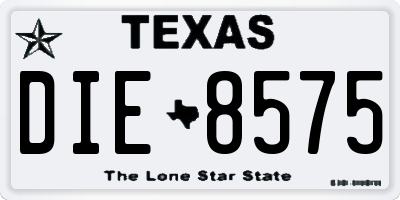 TX license plate DIE8575
