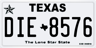 TX license plate DIE8576