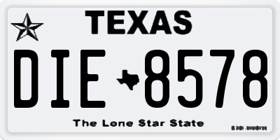 TX license plate DIE8578