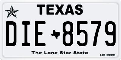 TX license plate DIE8579