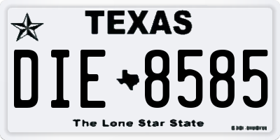 TX license plate DIE8585