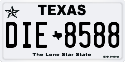 TX license plate DIE8588