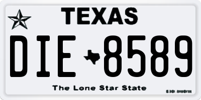 TX license plate DIE8589
